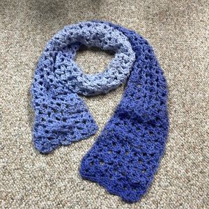Handmade purple ombré crochet scarf